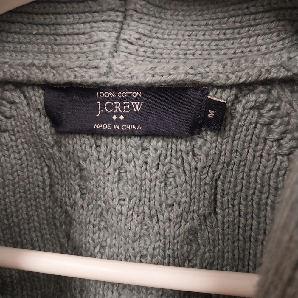 Men's Blue Green Cable Knit Sweater
